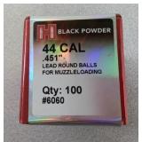 100 Hornady Black Powder 44 Cal Lead Balls