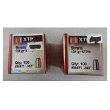 X2 Hornady 9mm 124gr XTP 100 bullets /box