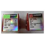 X2 Hornady 22 Cal 55gr SP 100 bullets / box