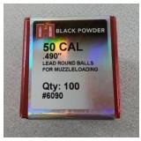 100 Hornady Black Powder 50 Cal Lead Balls