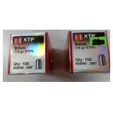 X2 Hornady 9mm 115gr XTP 100 bullets/box