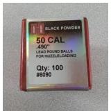 50 Cal Black Powder. 490" Lead Round Balls for