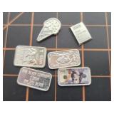 *X6  1 gram 999 silver bars