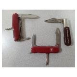 3 Pocket Knives - Swiss Army & Barlow