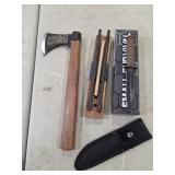 Axe, knife, and sharpener