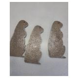 3 Heavy steel prairie dog targets