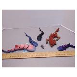 3D printed articulated figures- Dragon, sharks +