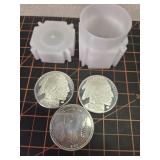 *x3 999 silver 1oz rounds 2 buffalo and one Latin