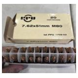 PPU 7.62 x51 NATO M80 full box ammo ammunition
