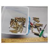 Assorted ammo, casings, case holders + more