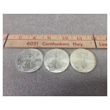 *x3 2022 Silver Eagle 1Oz 999 silver rounds US $1
