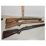 3 used wood stocks,