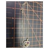 Vintage Ruby Sapphire necklace Sterling Silver