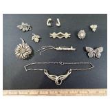 Assorted Vintage Rhinestone Brooches/Pins,