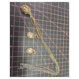 Glass cameo earrings and necklace