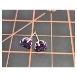 Sterling silver and amethyst earrings