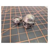 Millitary Skull rings 8.5 and 6.5, biker jewlry