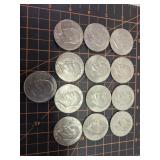 13 Eisenhower dollars