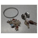 Assorted silver tone marked Trifari costume