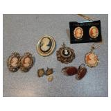 Cameo jewelry Necklaces, earrings, pendant