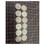 12, 90% silver quarters