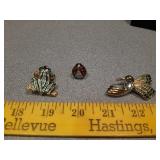 Vintage NOS Enamel & Rhinestone brooches