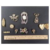 Assorted Vintage Locket, Pin with matching