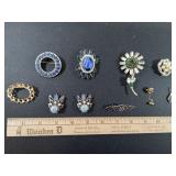 Vintage Brooches/ Pins, Pair of Earrings