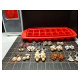 Vintage earring collection with case