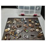 Vintage earring collection with case