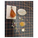 Vintage gemstone pendants sterling. 925