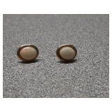 Opal and gold tone earrings