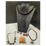 Assorted costume Jewelry rings, Necklaces,