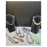 Assorted Beaded Necklaces some glass beads