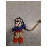 Native American Chief glass seed Beaded figure.