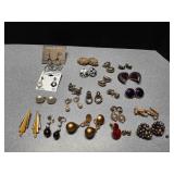 Assorted gold tone costume Jewelry earrings