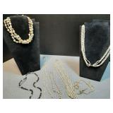Assorted pearl necklaces