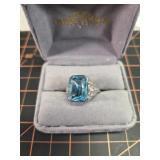 Sterling silver .925 and topaz ring size 9