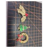 Set of three NOS Trifari Christmas holiday