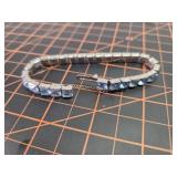 Blue Rhinestone and silver tone Bracelet