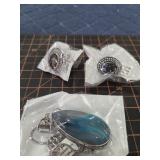 New! Rings and necklace, size 7 and 9, Sun stone,