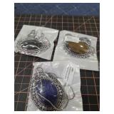 Large stone Necklaces, mud fossil, tiger eye, and