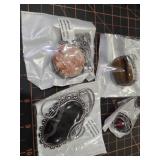 Rings and necklaces size 9/8, tiger eye, coffee