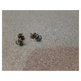 Silver & turquoise heart earrings