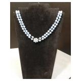 Blue western Germany marked bead necklace