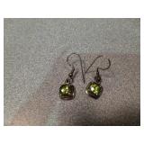 Silver peridot earrings