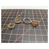Sterling and .925 rings and earring set size 7.5