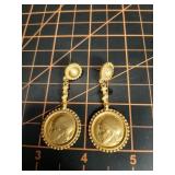 Vintage Entrucan Revival Earrings gold