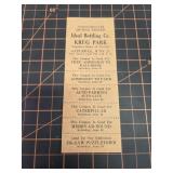 Ideal bottling Co. Krug park ticket, 1917? 1923?