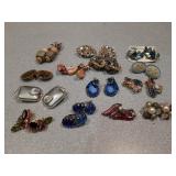Assortment costume earrings clip ons